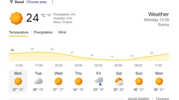 Switzerland Braces For Record-Breaking Heatwave, With 38°C Possible In Basel